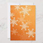 Orange Snowflakes faire-part de mariage de Noël (Dos)