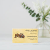 Orange Social introduction calling card-tractor Visitekaartje (Staand voorkant)