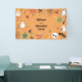 Orange Spooky One Cute Halloween 1st Birthday Spandoek (Beurs)