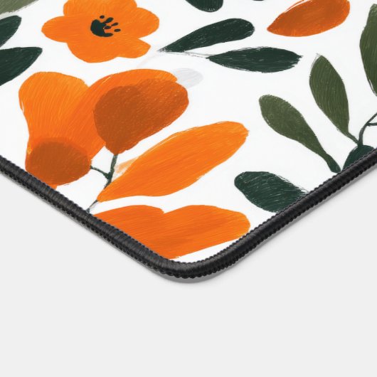 Orange Spring Flowers Botanical Pattern Floral (Coin)