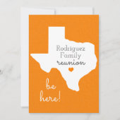 Orange State of Texas Family Reunion Invitation (Devant)