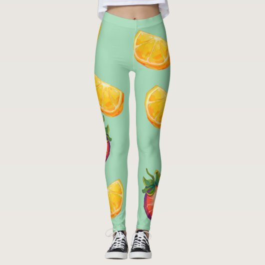 Orange, Strawberry vitamines Leggings (Voorkant)