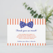 Orange Stripes & Blue Bow| Merci Baby shower (Debout devant)