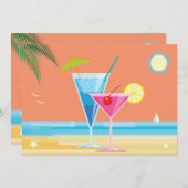 Orange Summer Couple's Shower Invitation (Devant / Derrière)