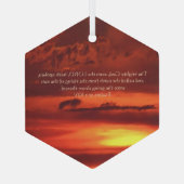 Orange Sunrise Scripture Suncatcher Ornement en ve (Verso)