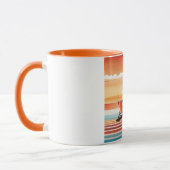 Orange Sunset Beach Mug - Vibrant Coastal Design (Gauche)