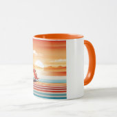Orange Sunset Beach Mug - Vibrant Coastal Design (Devant droit)