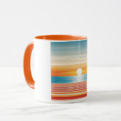 Orange Sunset Beach Mug - Vibrant Coastal Design (Devant gauche)