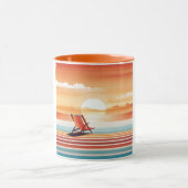 Orange Sunset Beach Mug - Vibrant Coastal Design Mok (Midden)