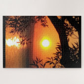 ORANGE SUNSET ON THE FINGER LAKES puzzle (Horizontal)