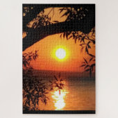 ORANGE SUNSET ON THE FINGER LAKES puzzle (Vertical)