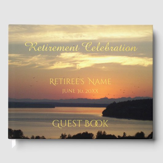 Orange Sunset Retirement Celebration Gastenboek (Voorkant)