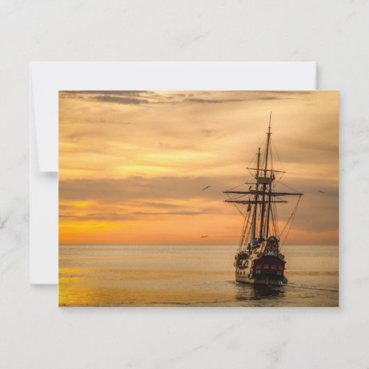 Orange Sunset Ship Merci funéraire (Dos)