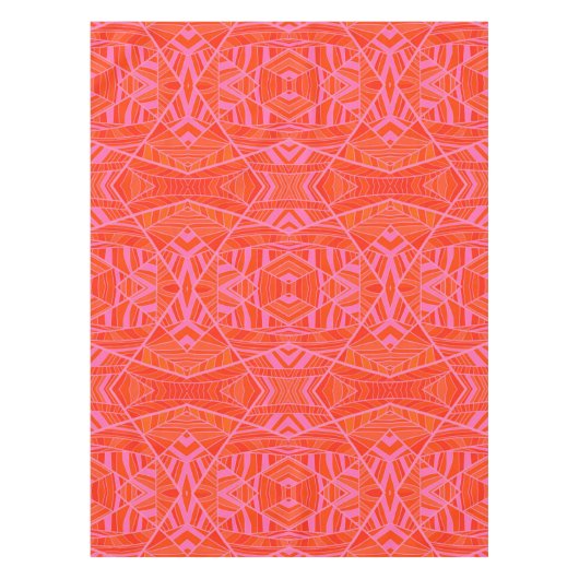 Orange sur la nappe géométrique rose de motif par (Devant)