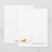Orange sur l'ecru de branche merci carte de note (Devant / Derrière)