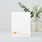 Orange sur l'ecru de branche merci carte de note (Debout devant)