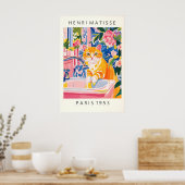 Orange Tabby Cat Art Print Matisse Style Bathroom (Keuken)