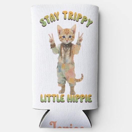 Orange Tabby Cat Boho Stay Trippy Little Hippie (Voorkant)
