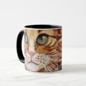 Orange Tabby peinture détail Mug (Devant gauche)