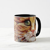 Orange Tabby peinture détail Mug (Devant droit)