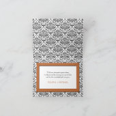 Orange Taillée Damask Merci Cartes de notes (Intérieur)