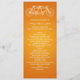 Orange tandem de vélo de programme simple de