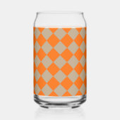 Orange Taupe Checker Diamond Pattern Blikvorm Glas (Rechts)