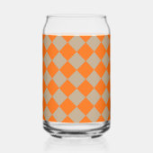 Orange Taupe Checker Diamond Pattern Blikvorm Glas (Links)