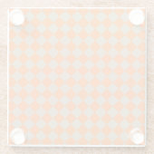 Orange Taupe Checker Diamond Pattern Glazen Onderzetter (Achterkant)