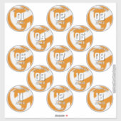 orange team colors volleyball stickers 13 athletes (Feuille)