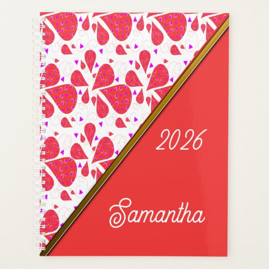 Orange Teardrop Leaf Pattern  Planner (Voorkant)