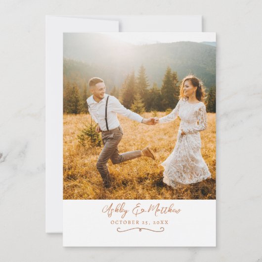 Orange Terracaotta Boho Faire-part de mariage (Dos)