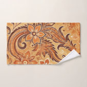 Orange Terracotta Indonésienne Batik motif floral (Serviette à main)