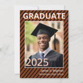 Orange Thématique Photo Graduation Invitation (Devant)
