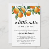 Orange Thème Petite Cutie Baby shower Invitation (Devant)