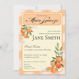 Orange Themed Bridal Shower Invitation Kaart