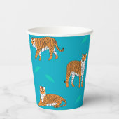 Orange Tigers Papieren Bekers (Achterkant)
