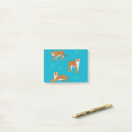 Orange Tigers Post-it® Notes (Op bureau)