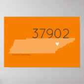 Orange TN Zip Code Tennessee Outline Heart Poster (Voorkant)