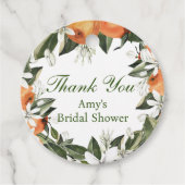 Orange Tournesol Rond Favori Étiquette (Devant)