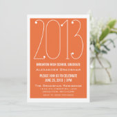 Orange Trendy 2013 Graduation Invitation (Debout devant)