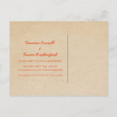 Orange Trendy Stripes Enregistrer la date Carte po (Dos)