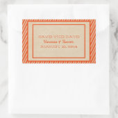 Orange Trendy Stripes Save the Date Stickers (Sac)