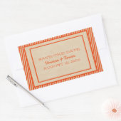 Orange Trendy Stripes Save the Date Stickers (Enveloppe)
