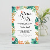 Orange Tropical 40th Birthday Invitation (Debout devant)
