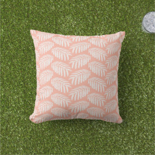 Orange Tropical Feuilles Lance Oreiller