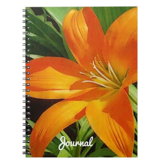 Orange Tropical Lily Art Journal Carnet (Devant)