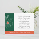 Orange tropicale et Faire-part de mariage verte (Debout devant)
