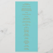 Orange Turquoise Aqua Peony Programmes de mariage (Dos)