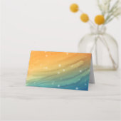 Orange Turquoise Bleu Mariage Palm Tree Cartes de (Dos)